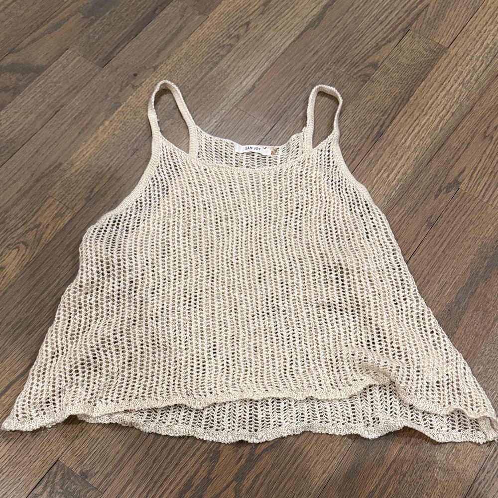 San Joy Cream Knit Tank Top